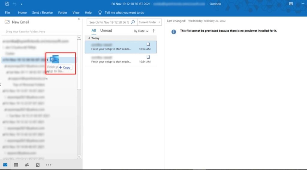 outlook drag and drop